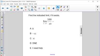 AP Calc AB Limits at Infinity Graphically Q46