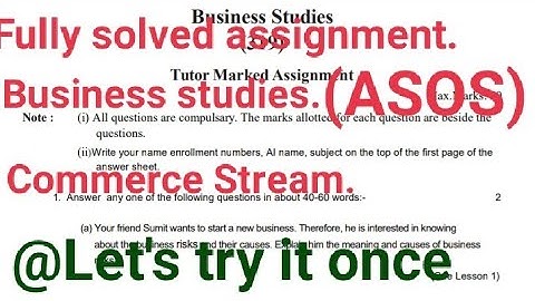 Business studies Assignment 2022// Commerce stream// (ASOS) @letslearnNgrow