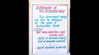 Two-Dimensional Array in C Programming by LahariLectures | Two-Dimensional Array | Arrays | notes