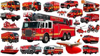 Fire Truck for Kids - Learn Emergency Vehicles | Rescue Vehicles, Fire Helicopters & Planes