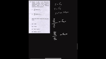 Distributions of Ratios of Independent Chi-square Variables | UPSC ISS 2024 Paper-1 | Problem-14