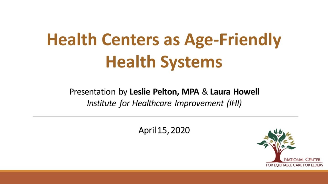 Age-Friendly Health Systems  Institute for Healthcare Improvement