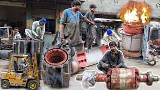 Excellence Technical Skill In High Voltage Electric Motor Scrap Amazing process | high Voltage motor