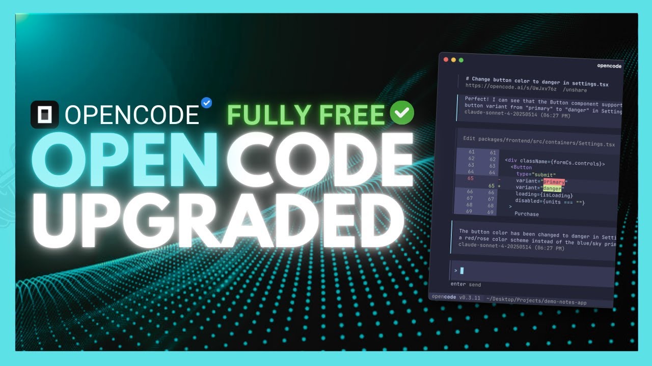 OpenCode Supercharged: ЛУЧШИЙ агент для программирования на основе ИИ + ПОЛНОСТЬЮ БЕСПЛАТНО! ПРОЩ...
