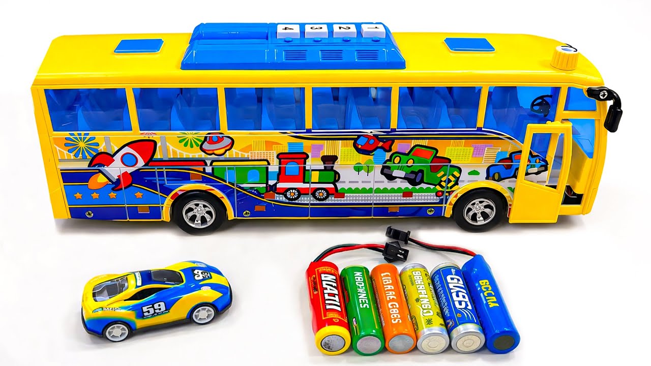 Unboxing RC Engineering transport truck,multi-functional car bus,RC station wagon, EV police car