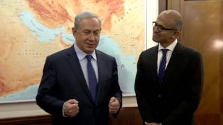 PM Netanyahu Meets Microsoft CEO Satya Nadella