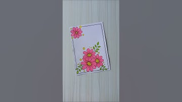 Pink & Yellow Flower Border Design | Handmade Project Frame/6 easy border/Priyanka Gunwal #shorts