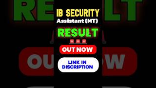 IB Security Assistant Final Result 2026 #viral #trending #govtjobs #resultupdate