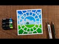 Easy Masking Tape Trick Drawing / Drawing with Oil Pastels / Step by Step