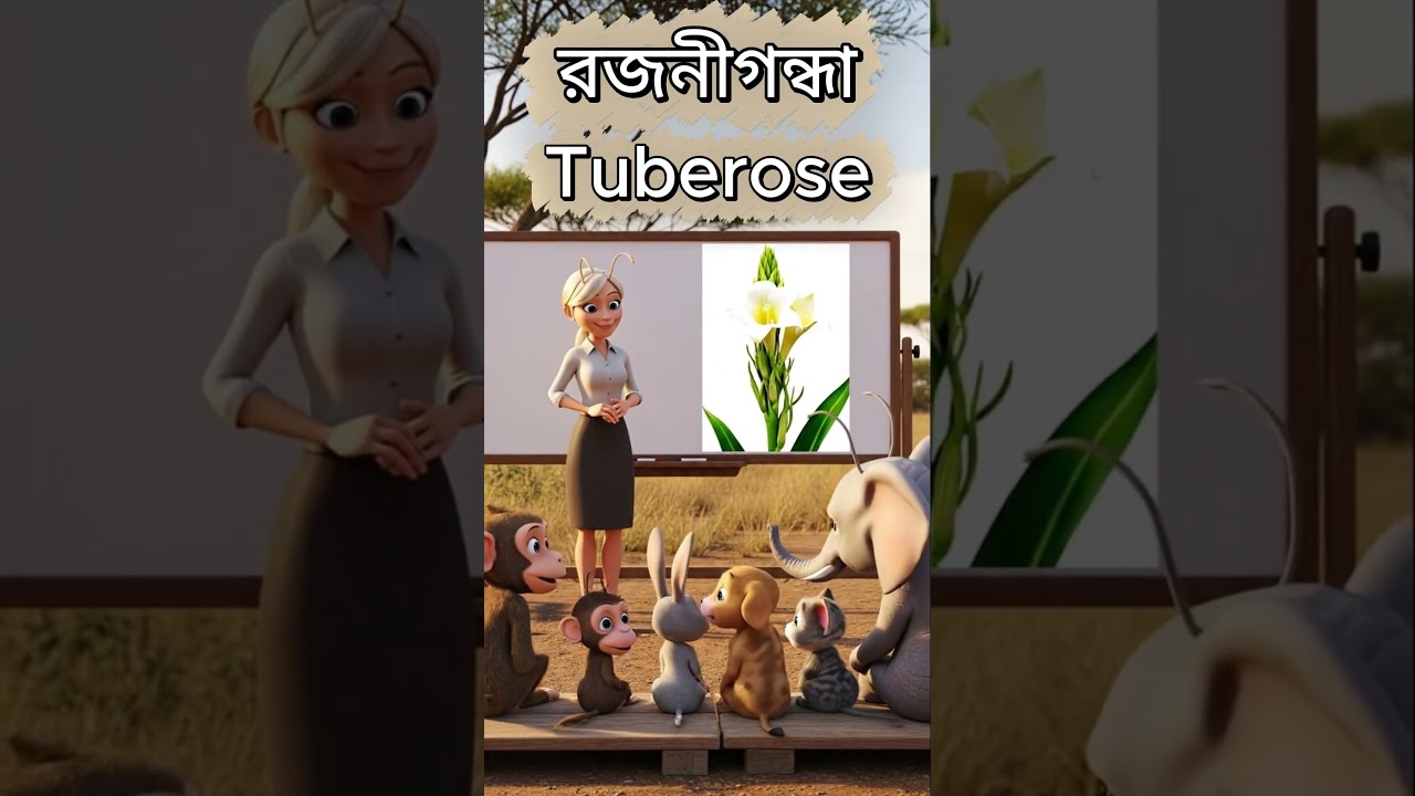 Learn 5 new Flowers Name 🌸 Cute Animals Classroom! 🐜 