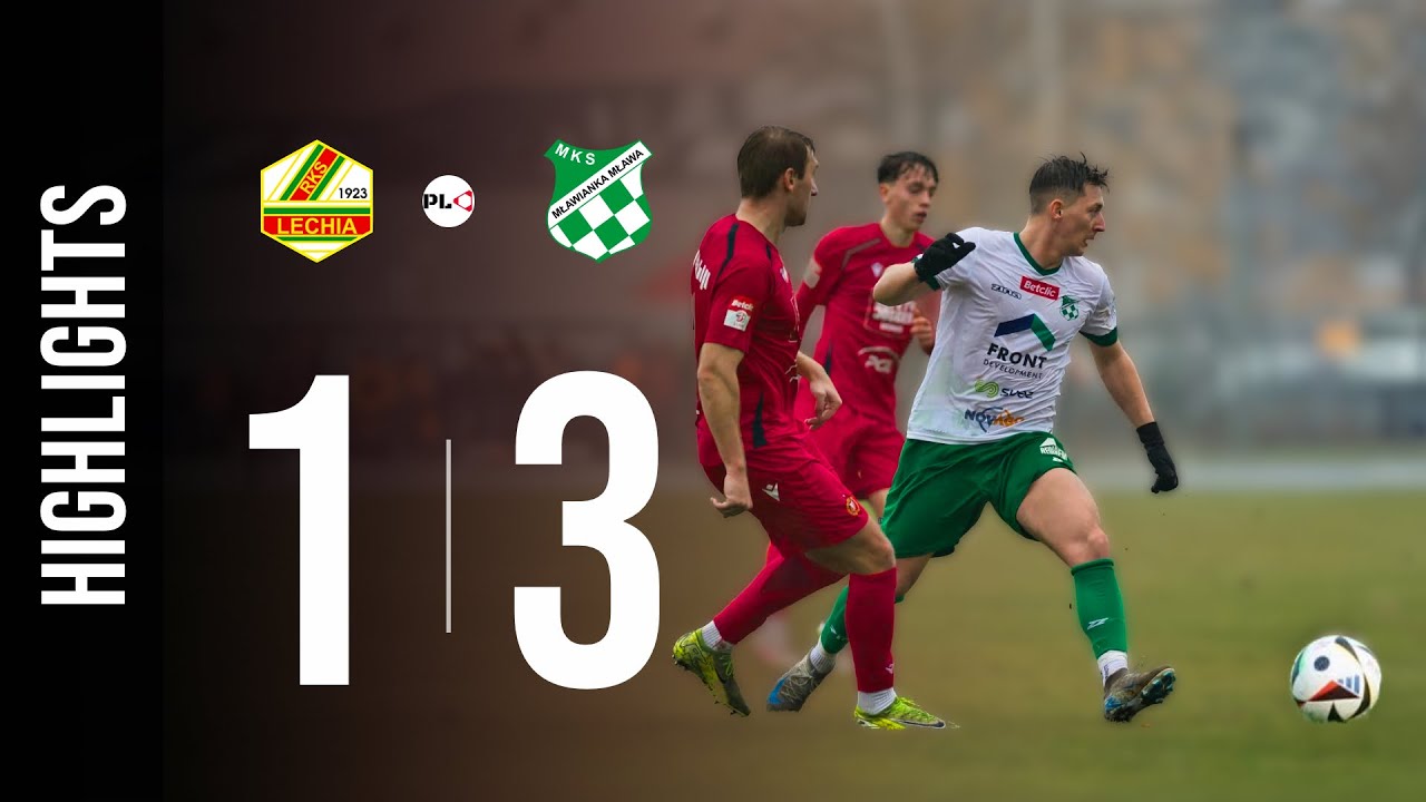 CZTERY CZERWONE KARTKI I GOL W 96 MINUCIE - SKRÓT MECZU: LECHIA TOMASZÓW MAZ. - MŁAWIANKA MŁAWA