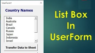 Listbox in Excel VBA - Userform Listbox Example