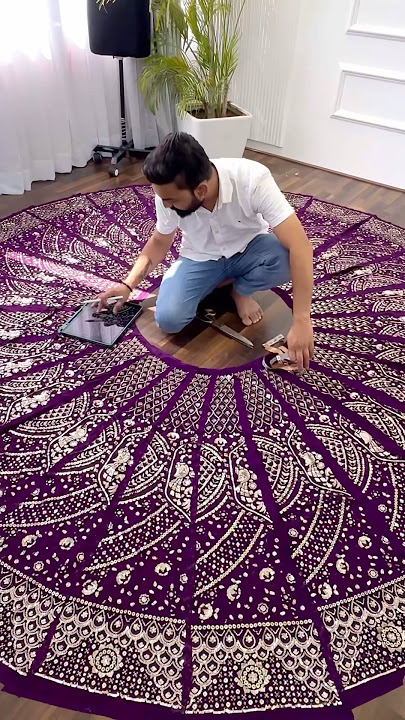 Lehenga making process || Purple color Embroidery Designer Lehenga choli #lehengas