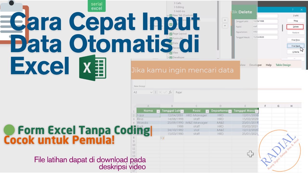 Membuat Form untuk Input Data dengan Cepat Tanpa Coding atau VBA