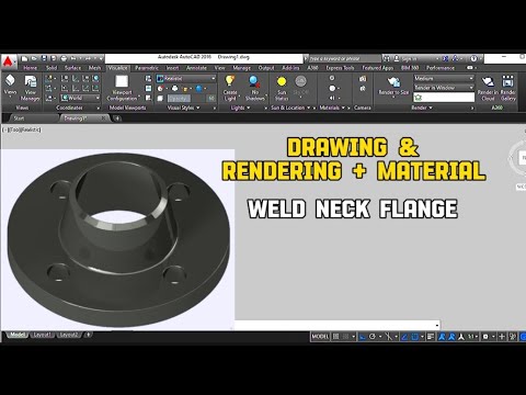 Weld Neck Flange 3D di AutoCAD - YouTube