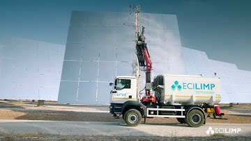 Cleaning system for heliostats.