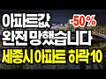 세종시 소폭 반등, 집값 진짜 오르나? 2025년 최신 데이터 공개! 하락순위 TOP10