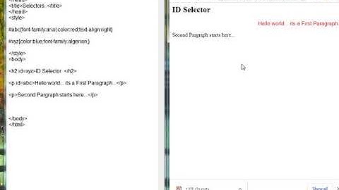 Topic: Advanced Web Designing : ID Selector & Class Selector