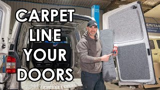 TRANSFORM YOUR DOORS! How to carpet line a campervan door.