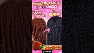 Get Jet Black Hair Without Dye! 🖤 (Natural Hack) . #Henna #NaturalHairJourney #BeautyHacks #HairDye