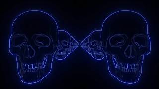 March of the Skulls Glowing Blue Halloween VJ Loop Background 4K