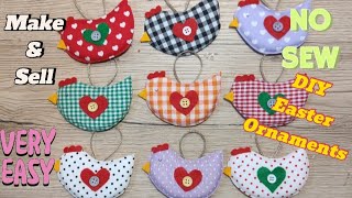 Easter Craft,  DIY, Fabric Chicken, No Sew, Make&Sell, Very Easy @EasyPeasyDIYs