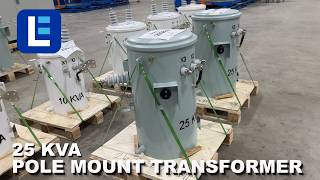 25 KVA Overhead Distribution Transformer, Pole Mount, 7200V Delta Primary, 120/240V Secondary