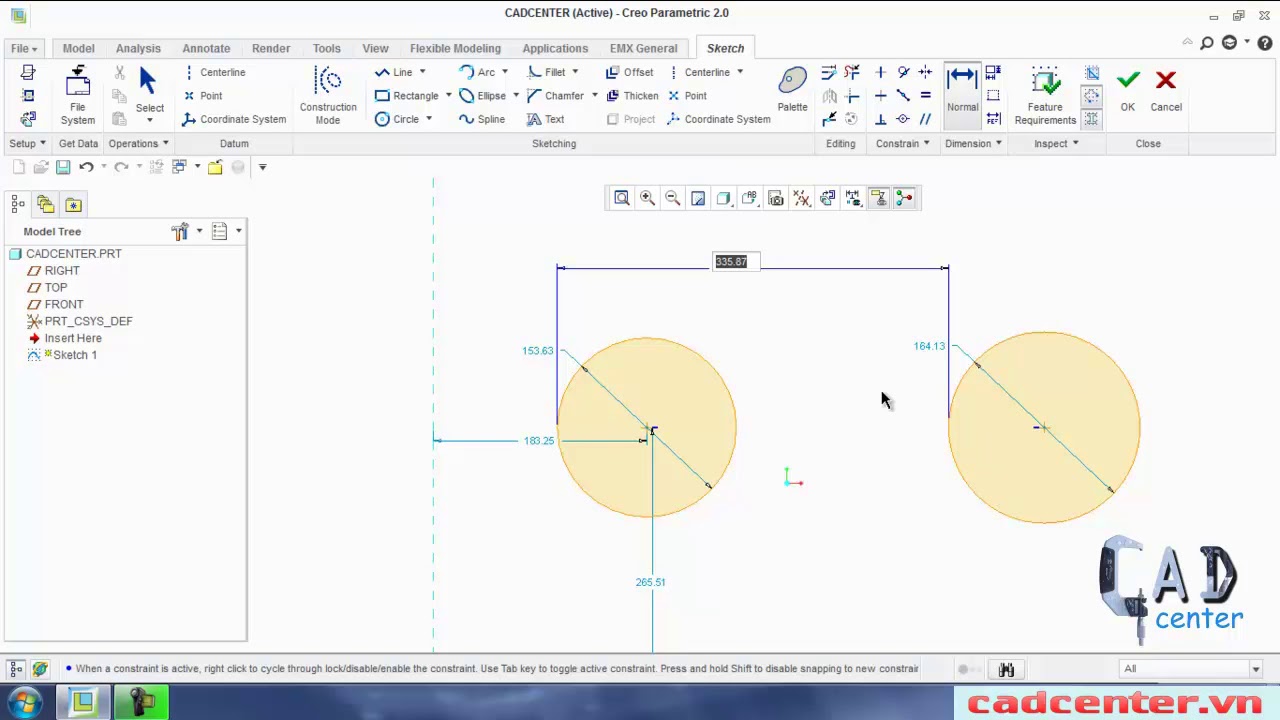 kp8ika 1.5 2  Update 2022  Bài 1.5 (Full) Ghi kích thước  trong Sketch - PTC Creo Parametric