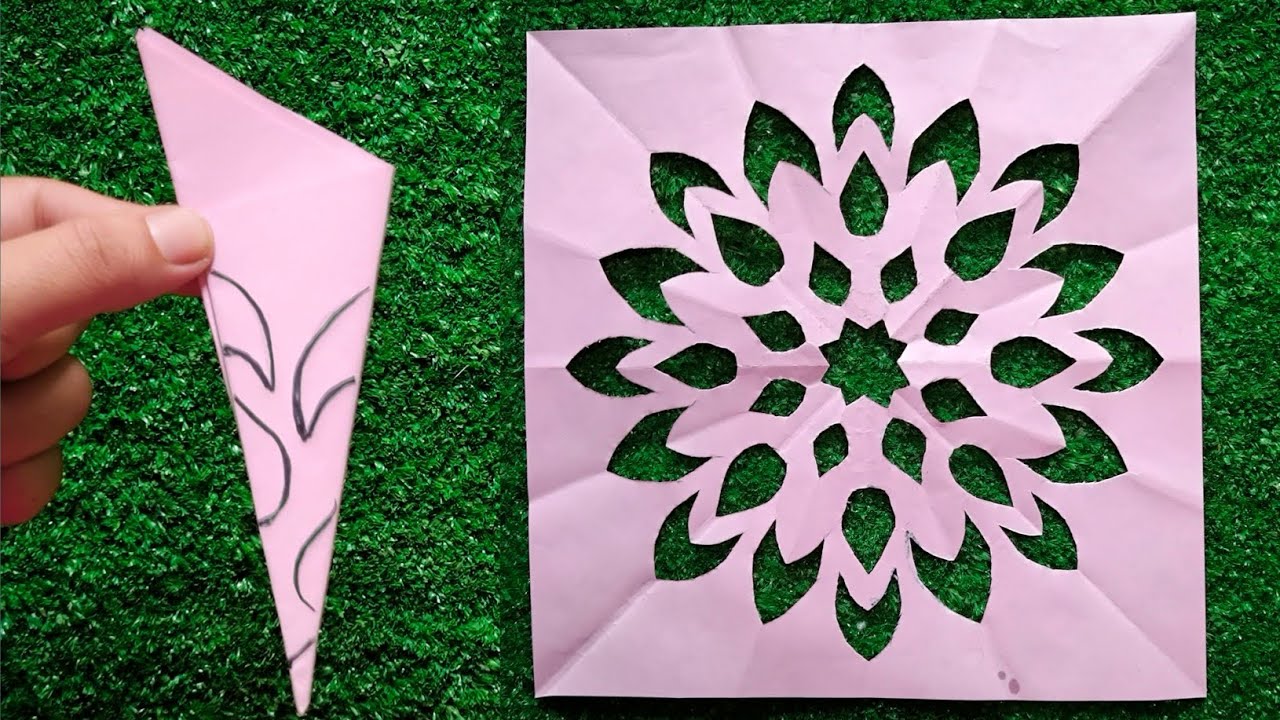 How To Make Simple & Easy PaperFlower Cutting Paper Cutting Craft