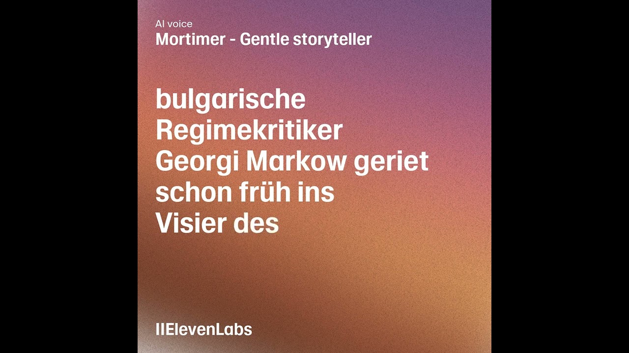 „Der Mord an Georgi Markow – Ein früher Kalter-Krieg-Fall“