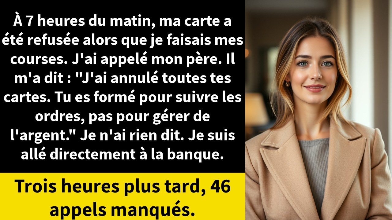 Ce matin-là, à la caisse d'un marché bio de Manhattan, ma carte platine a été refusée devant tout le monde. La caissière a rougi, la femme derrière moi a soupiré, et mon téléphone a sonné. C'était...