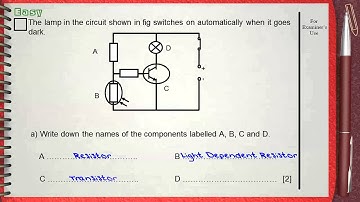 Q 01....L8 Circuit Components .... Ch3 Elect (Transistor circuits) IGCSE past papers