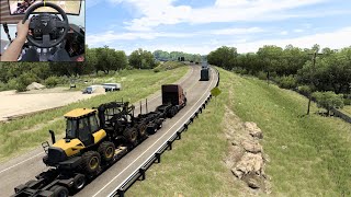 Transporting forestry machinery through Texas  American Truck Simulator | Thrustmaster TX