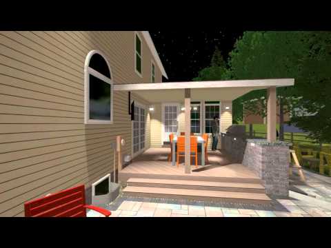 Patio Addition with Covered Deck, Outdoor Kitchen, Spa and Fire Feature