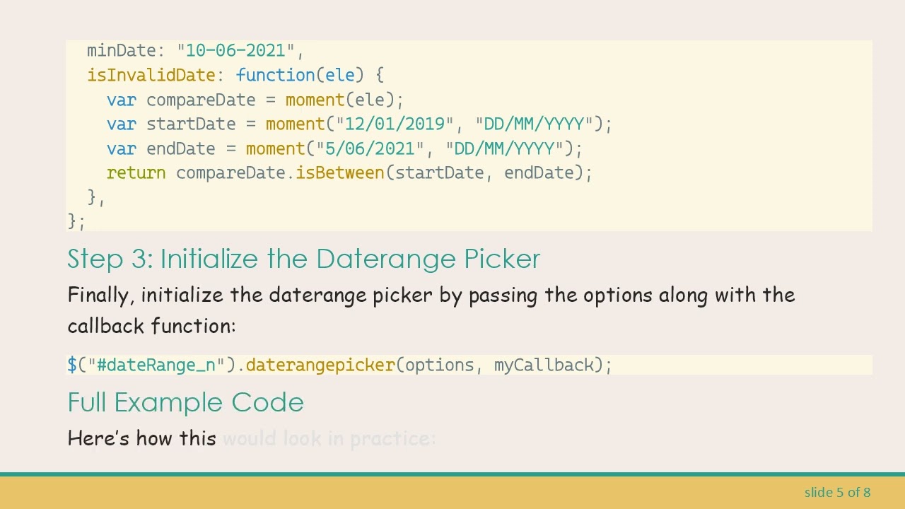 How to Set isInvalidDate for Daterange Picker and Keep Your Callback Function Working