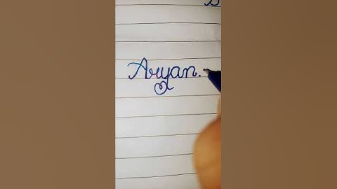 "Aryan" name in cursive handwriting#cursive#share#calligraphy#art#names#learn#shorts#shorta