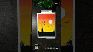 Magical Sunset Scenery Drawing 🌅🎨 | Easy Oil Pastel Art ✨ #shorts