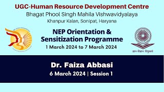 Dr. Faiza Abbasi Nep Orientation & Sensitization Programme- 5 6 Mar 2024 Session 1