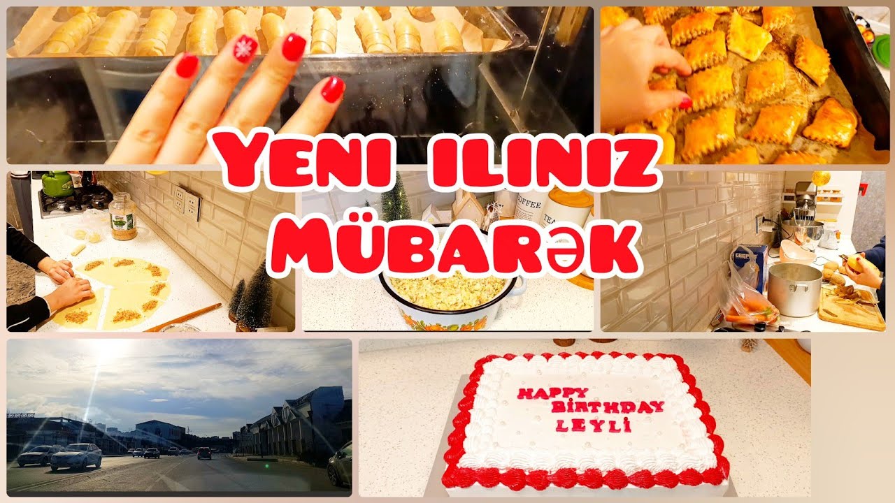 Yeni ili heç belə qarşılamamışdım🤔Qonaq hazırlığı🍤Tam bir günüm👩🏻‍🏭Salatlar , şirniyyat 🤩