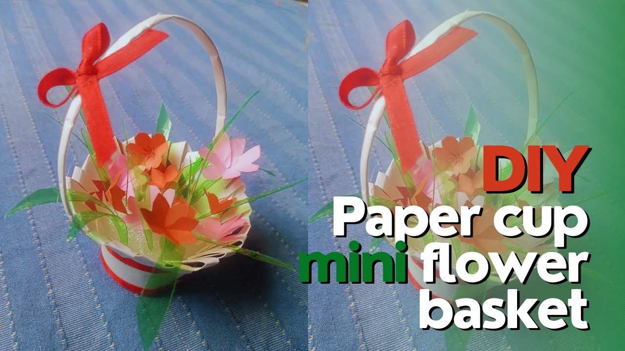 mini flower bouquet from disposable cup | paper cup mini flower basket ...