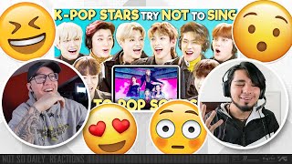 (ATEEZ 에이티즈) | K-pop Stars React To Try Not To Sing Along Challenge | NSD REACTION