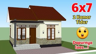 Gak Nyangka Dapurnya bisa seluas ini !! - Rumah Minimalis 6x7 Meter 2 Kamar tidur