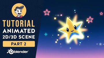 Blender 2.9 Grease Pencil & Geometry Nodes Beginner Tutorial - Simple 2D3D Animated Scene - Part 2/2