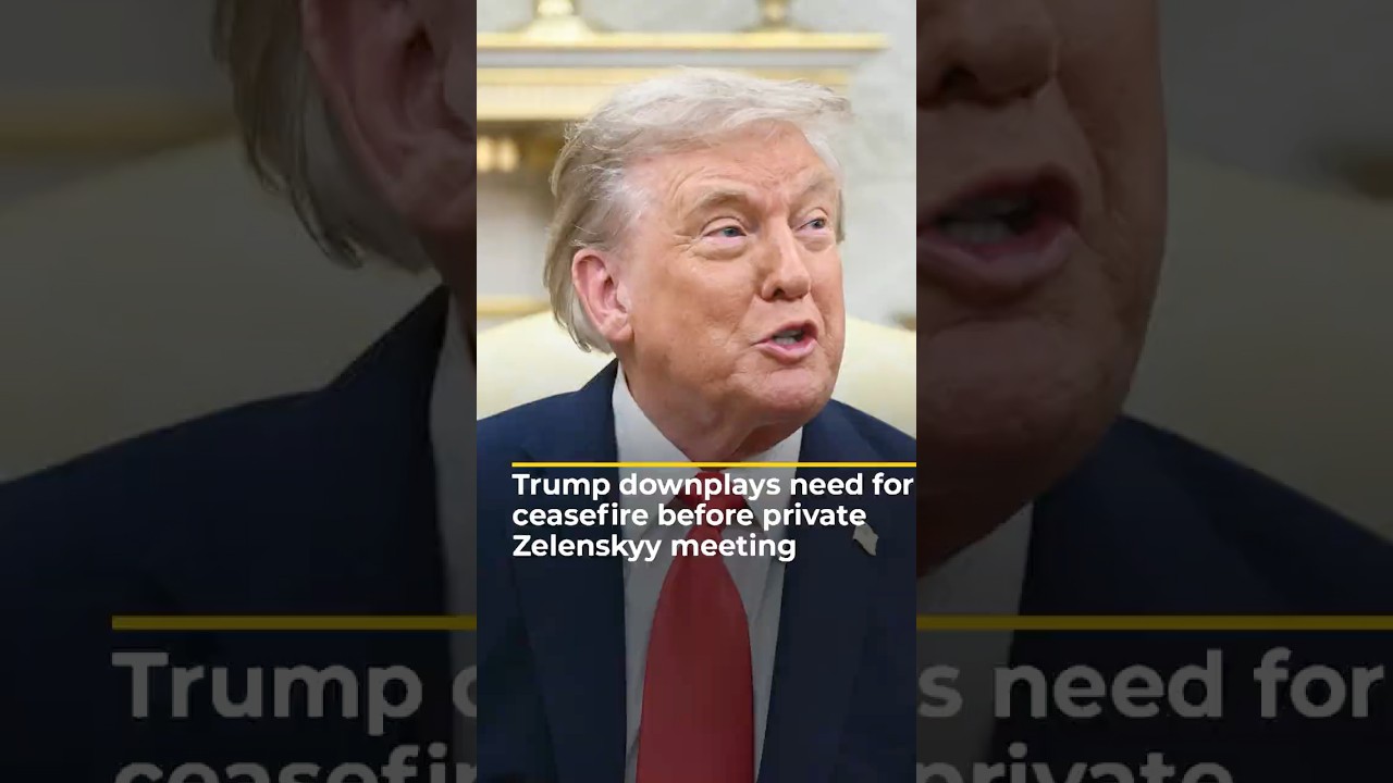 Trump downplays need for ceasefire before private Zelenskyy meeting | AJ 