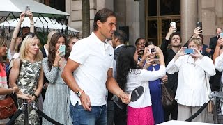 Rafael Nadal plays table tennis at The New York Palace Hotel