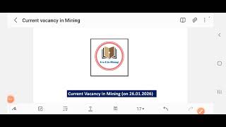 Current Mining Vacancy Openings In English Mines Manager,T. Manager,Geologist,Foreman Vacant