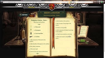 HOW TO BREW A " PolyJuice Potion " ON POTTERMORE! PART 1