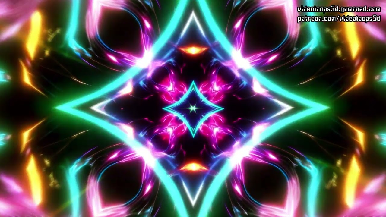 Hypnotic Multicolor Neon Patterns - 4K - 