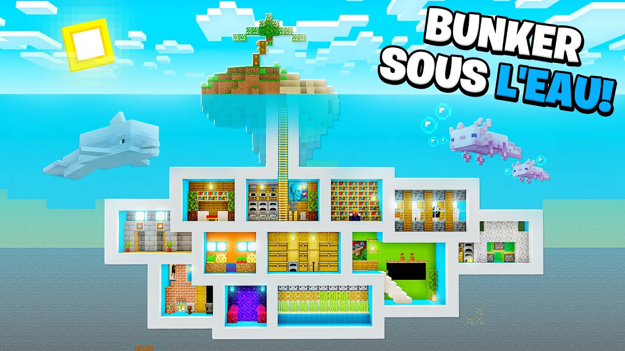Comment FAIRE un BUNKER sous L'EAU dans MINECRAFT ! - YouTube