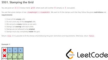 5931. Stamping the Grid (Leetcode Problem)